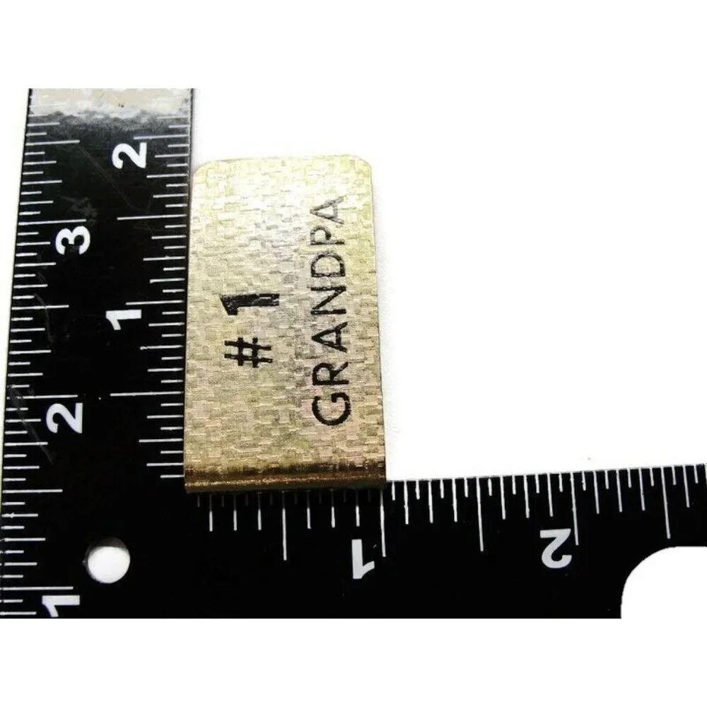 #1 Grandpa Gold Tone Money Clip Stainless Steel Wallet Credit Card Cash ID